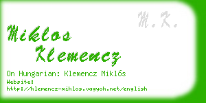 miklos klemencz business card